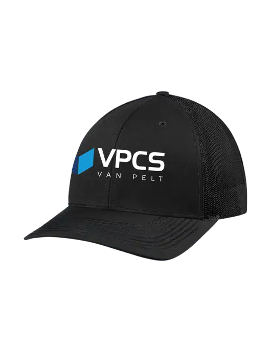 Richardson Adjustable Snapback Original 112 Trucker Cap Black w/Black Mesh w/VPCS Logo