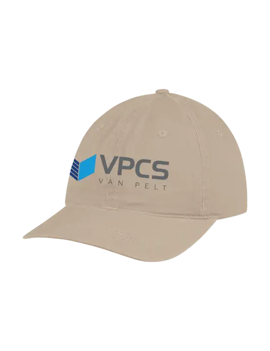 Garment Washed Unstructured Twill Tan Cap w/VPCS Logo