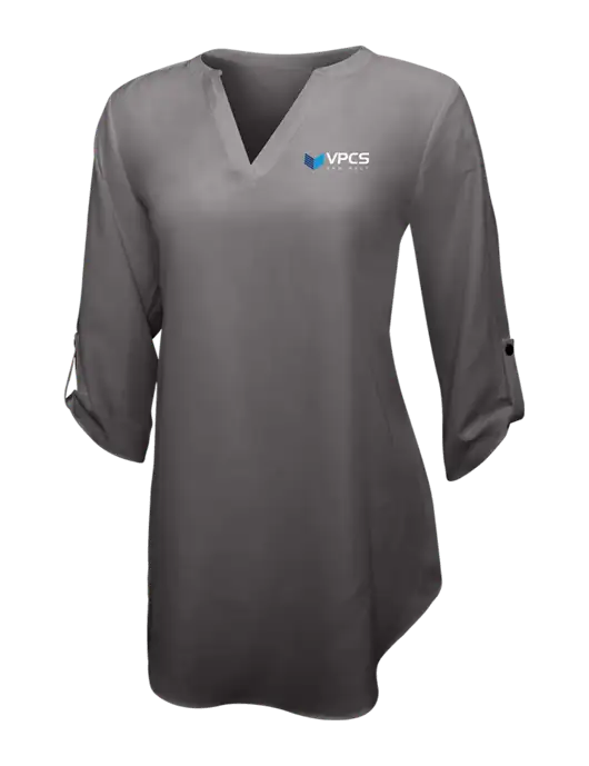 Dark Grey Womens 3/4 Sleeve Tunic Blouse w/VPCS Logo