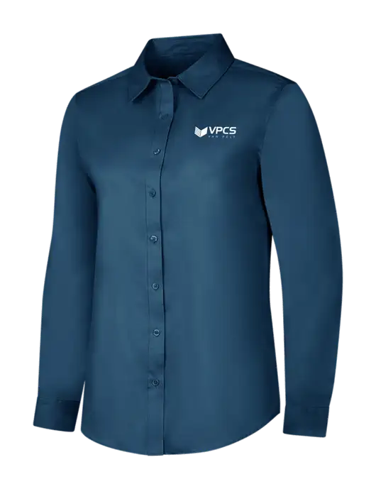 Light Navy Womens Long Sleeve Superpro React Twill Shirt w/VPCS Logo
