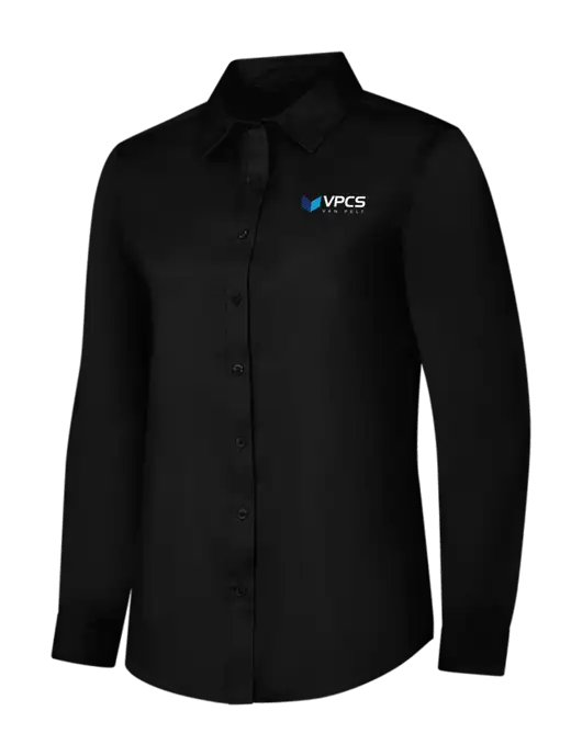 Womens Black Long Sleeve Superpro React Twill Shirt w/VPCS Logo