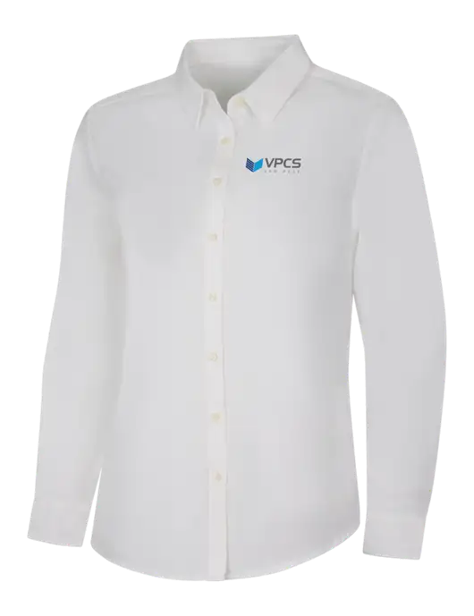 Womens White Long Sleeve Superpro React Twill Shirt w/VPCS Logo
