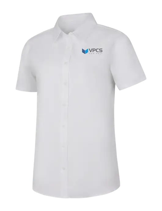 Womens White Short Sleeve Superpro React Twill Shirt w/VPCS Logo