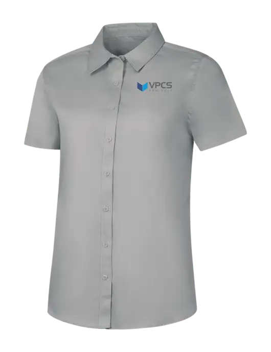 Womens Light Grey Short Sleeve Superpro React Twill Shirt w/VPCS Logo