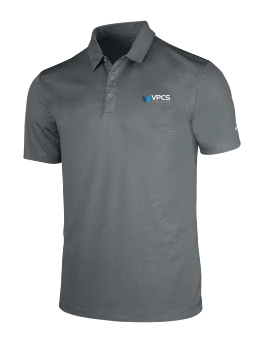 NIKE Medium Grey Dri-Fit Embossed Tri-Blade Polo w/VPCS Logo