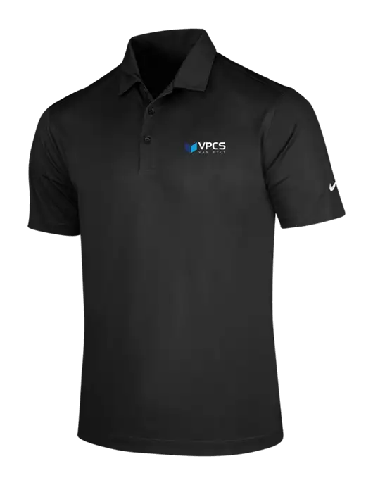 NIKE Black Dri-Fit Vertical Mesh Polo w/VPCS Logo