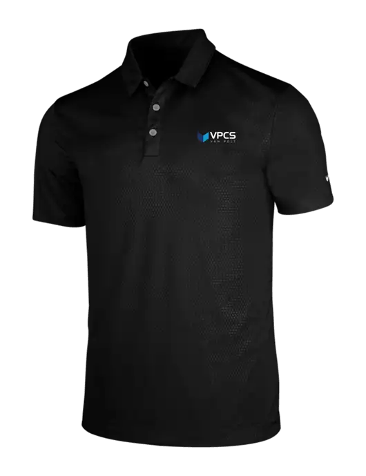 NIKE Black Dri-Fit Embossed Tri-Blade Polo w/VPCS Logo