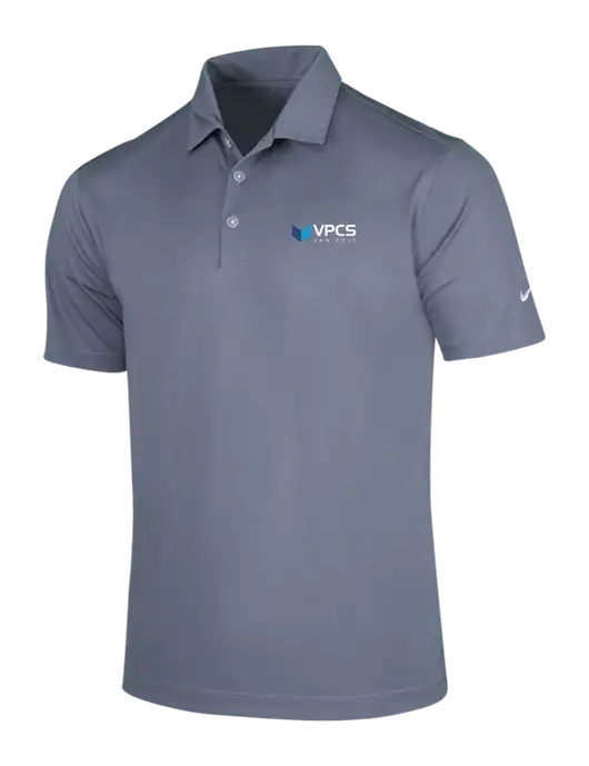 NIKE Medium Grey Dri-Fit Vertical Mesh Polo w/VPCS Logo