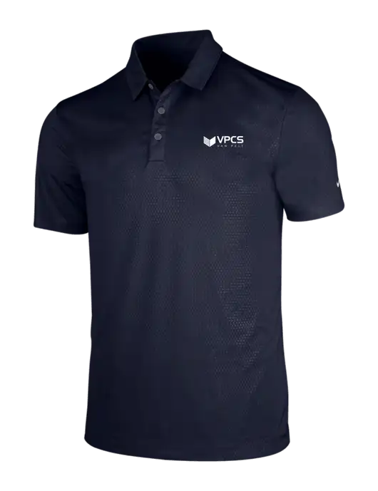 NIKE Dark Navy Dri-Fit Embossed Tri-Blade Polo w/VPCS Logo