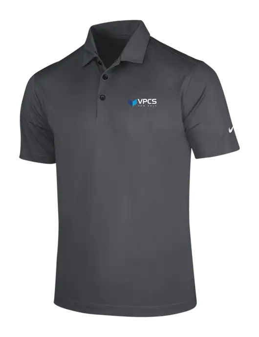 NIKE Dark Grey Dri-Fit Vertical Mesh Polo w/VPCS Logo