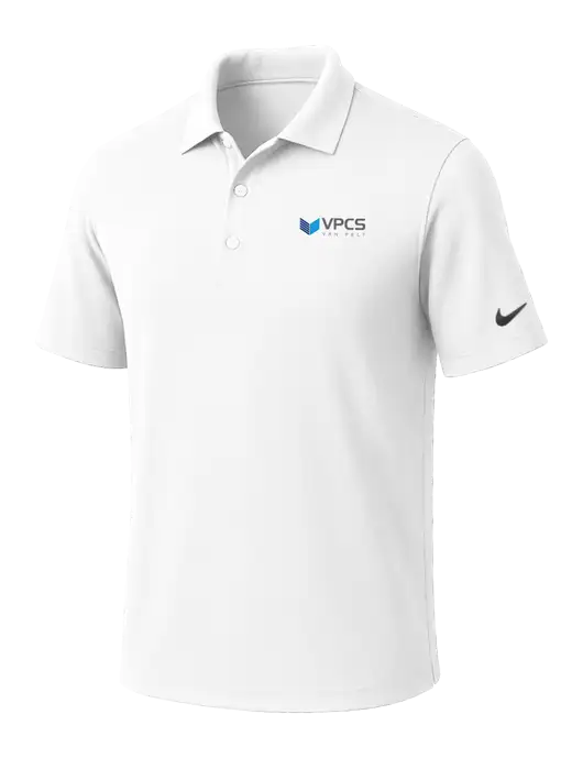 NIKE White Dri-Fit Micro Pique Polo w/VPCS Logo