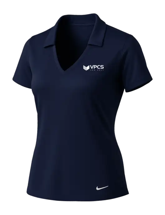 NIKE Dark Navy Womens Dri-Fit Vertical Mesh Polo w/VPCS Logo