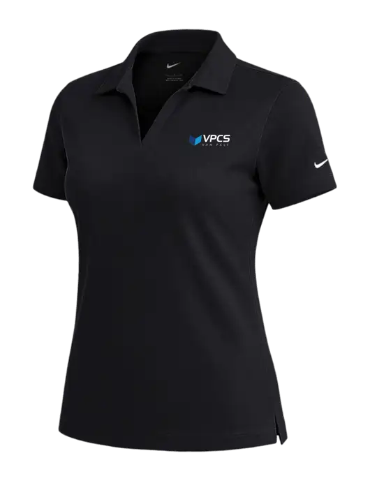 NIKE Black Womens Dri-Fit Micro Pique Polo w/VPCS Logo