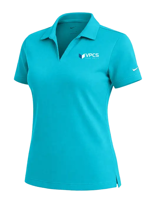 NIKE Sapphire Blue Womens Dri-Fit Micro Pique Polo w/VPCS Logo