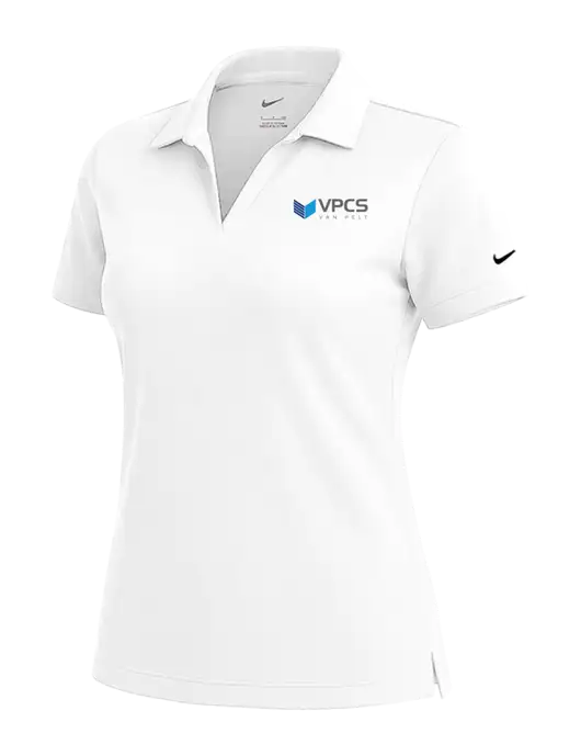 NIKE White Womens Dri-Fit Micro Pique Polo w/VPCS Logo