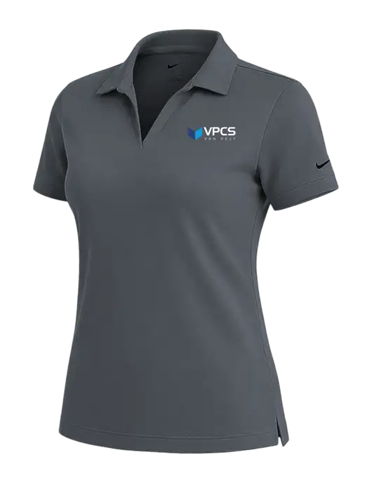 NIKE Dark Grey Womens Dri-Fit Micro Pique Polo w/VPCS Logo