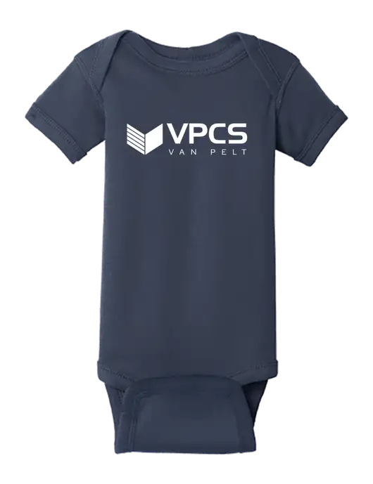 Rabbit Skins Navy Infant Short Sleeve Baby Rib Bodysuit w/VPCS Logo