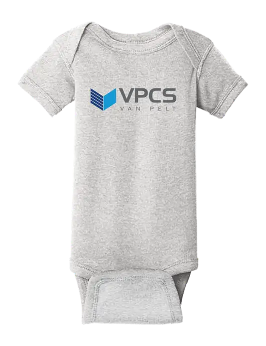 Rabbit Skins Light Grey Heather Infant Short Sleeve Baby Rib Bodysuit w/VPCS Logo