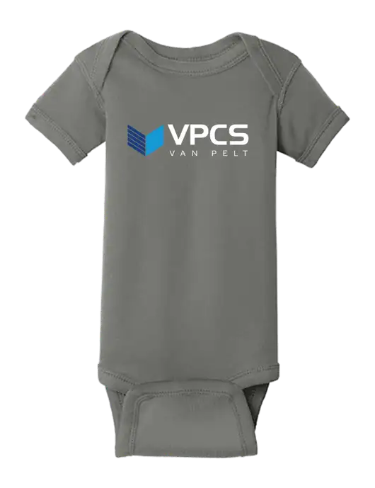 Rabbit Skins Charcoal Infant Short Sleeve Baby Rib Bodysuit w/VPCS Logo