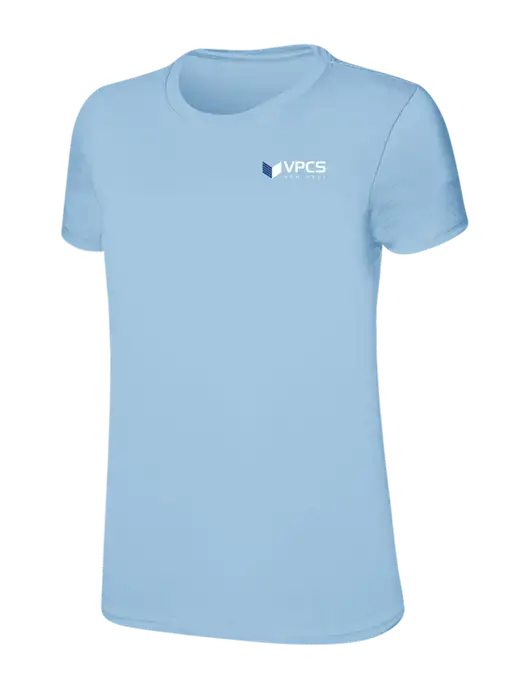 Womens Ring Spun Light Blue 4.5 oz T-Shirt w/VPCS Logo