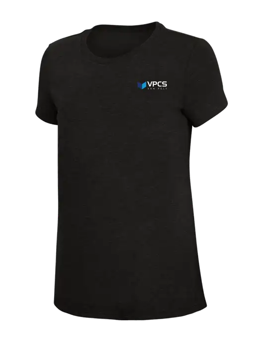 Womens Simply Soft Black 4.5oz Poly/Combed Ring Spun Cotton T-Shirt w/VPCS Logo