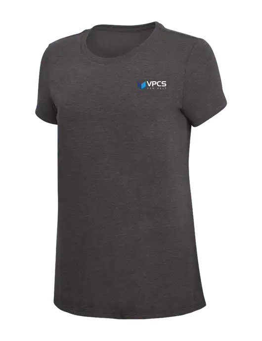 Womens Simply Soft Heather Charcoal 4.5oz  Poly/Combed Ring Spun Cotton T-Shirt w/VPCS Logo