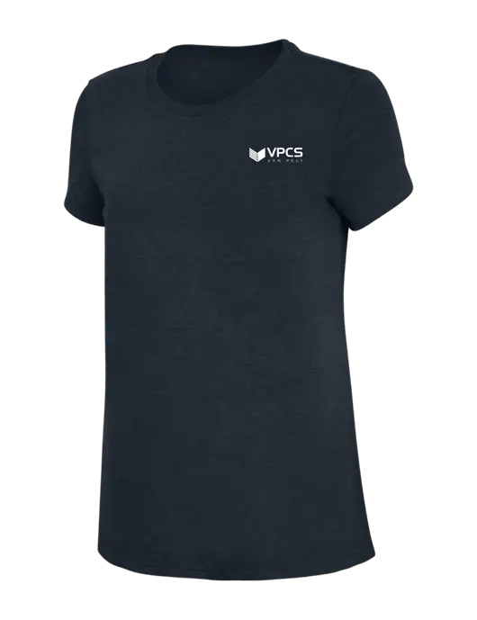 Womens Simply Soft Navy 4.5oz Poly/Combed Ring Spun Cotton T-Shirt w/VPCS Logo