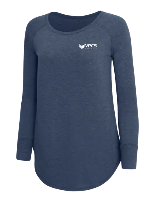 Womens Perfect Wide Collar Tunic Tri-Blend Navy Frost 4.5 oz T-Shirt w/VPCS Logo