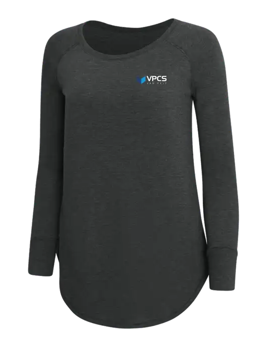 Womens Perfect Wide Collar Tunic Tri-Blend Black Frost 4.5 oz T-Shirt w/VPCS Logo