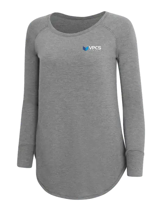 Womens Perfect Wide Collar Tunic Tri-Blend Grey Frost 4.5 oz T-Shirt w/VPCS Logo