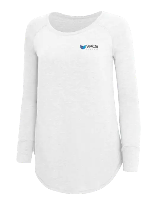 Womens Perfect Wide Collar Tunic Tri-Blend White 4.5 oz T-Shirt w/VPCS Logo