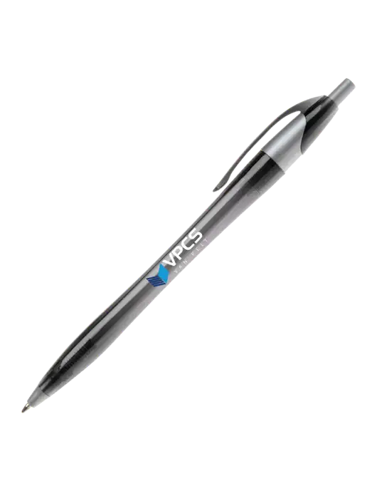 Novella Translucent Black/Silver Jewel Pen - Blue Ink w/VPCS Logo