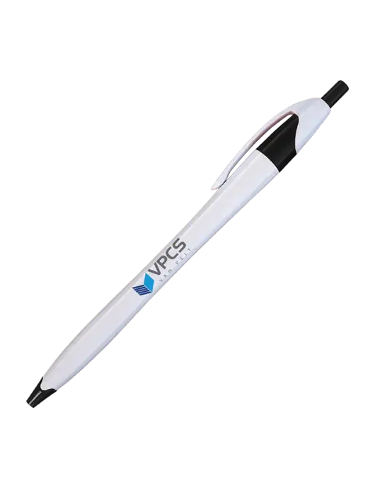 Novella White/Black Classic Pen - Blue Ink w/VPCS Logo