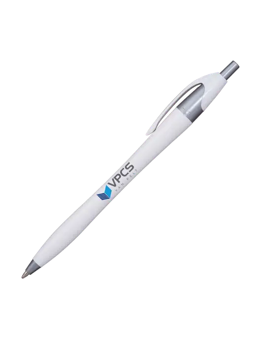 Novella White/Silver Shimmer Pen - Blue Ink w/VPCS Logo