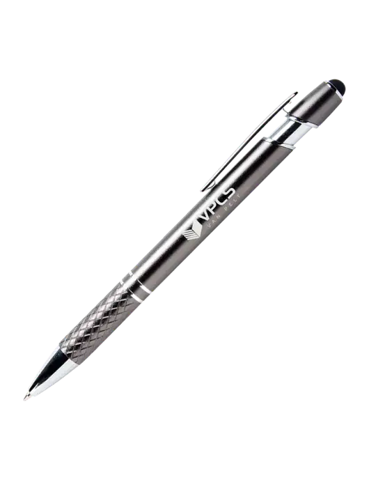Valencia Gunmetal Stylus Pen - Black Ink w/VPCS Logo