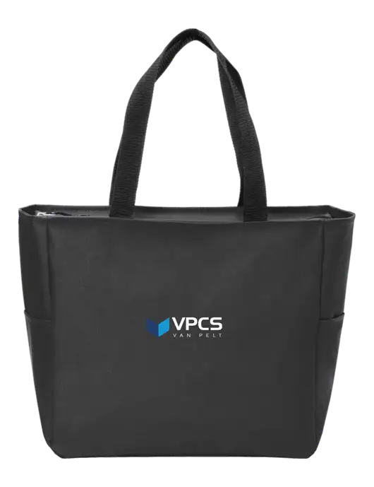 Everyday Black Zip Tote  w/VPCS Logo