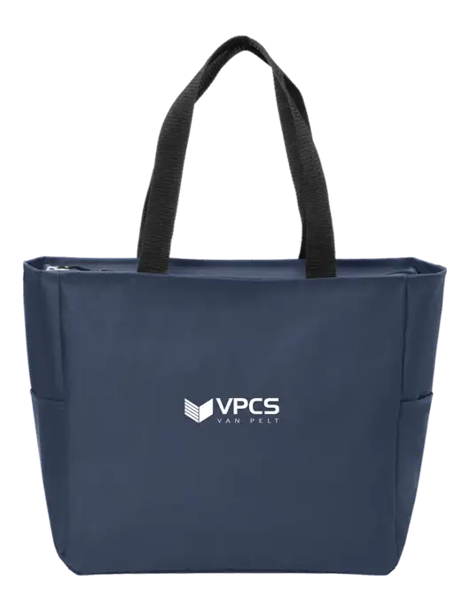 Everyday Navy Zip Tote  w/VPCS Logo