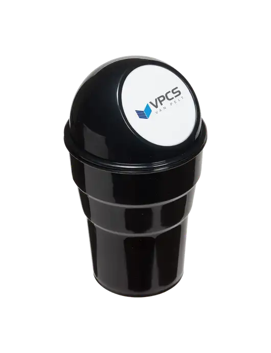 Black Car Cup Holder Trash Can w/VPCS Logo