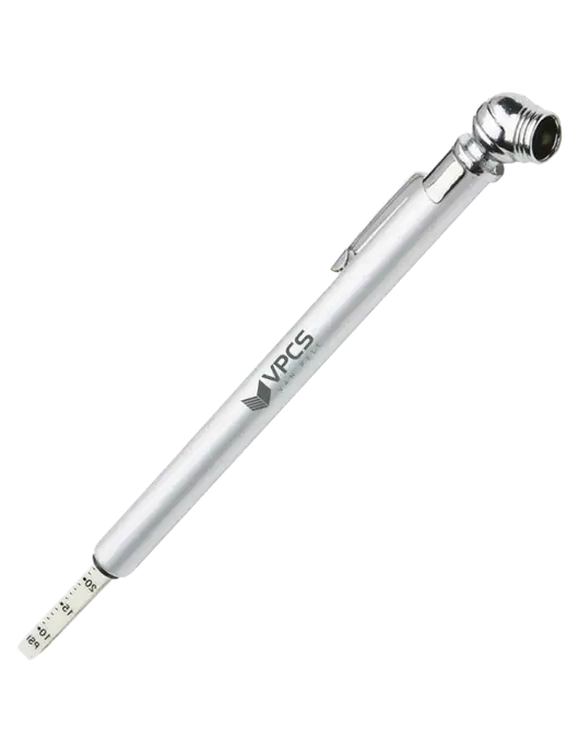 Quick View Silver Tire Gauge w/VPCS Logo