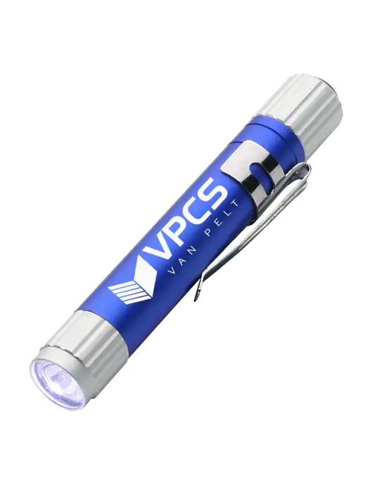 Blue Aluminum LED Penlight w/VPCS Logo