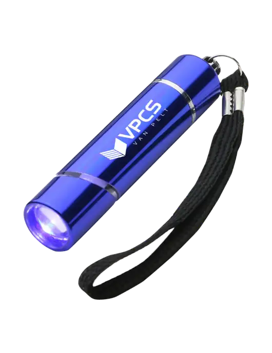 Blue Aluminum Scope LED Flashlight w/VPCS Logo