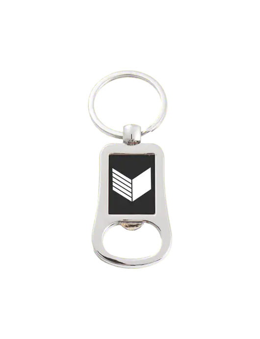 Silver & Black Bottle Opener Keychain w/VPCS Icon Logo