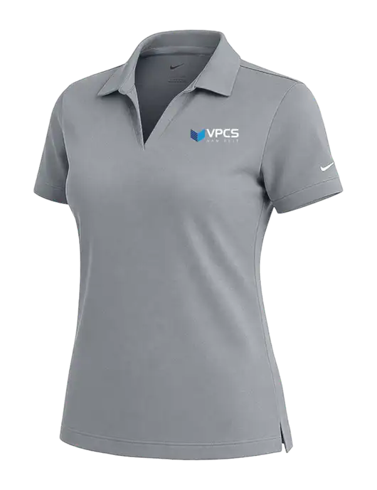 NIKE Medium Grey Womens Dri-Fit Micro Pique Polo w/VPCS Logo
