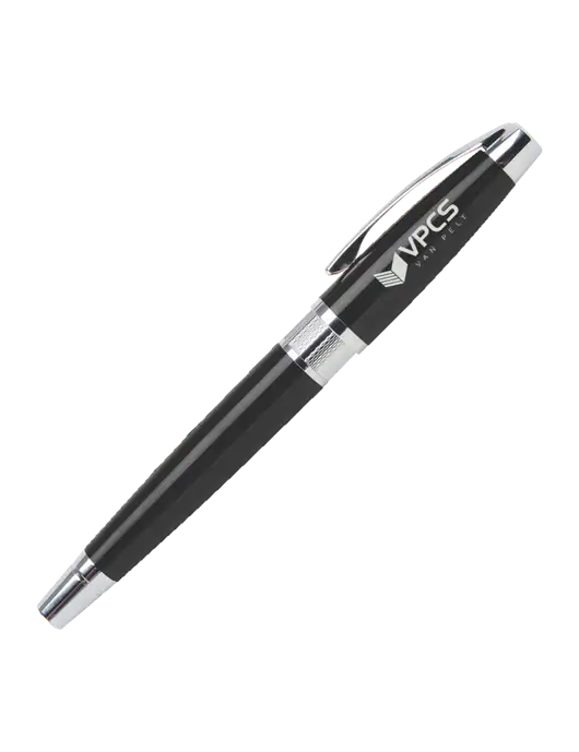 Masscotti Black Rollerball Pen - Black Ink w/VPCS Logo