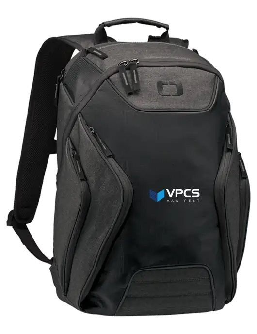 OGIO Black/Heather Grey Hatch Laptop Backpack
 w/VPCS Logo