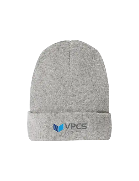 Recycled Light Heather Grey Beanie w/VPCS Logo