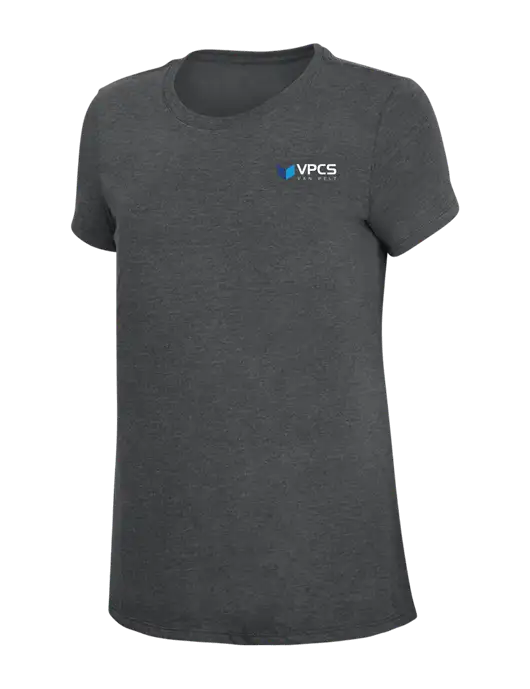 Womens Simply Soft Charcoal 4.5oz Poly/Combed Ring Spun Cotton T-Shirt w/VPCS Logo