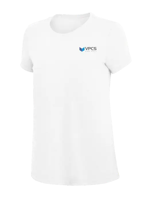 Womens Simply Soft White 4.5oz Poly/Combed Ring Spun Cotton T-Shirt
 w/VPCS Logo