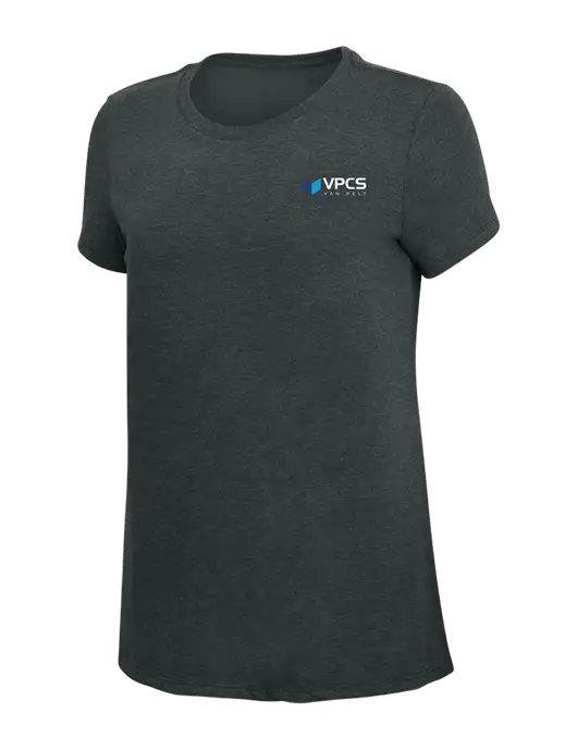 Womens Simply Soft Black Frost 4.5oz Poly/Combed Ring Spun Cotton T-Shirt w/VPCS Logo