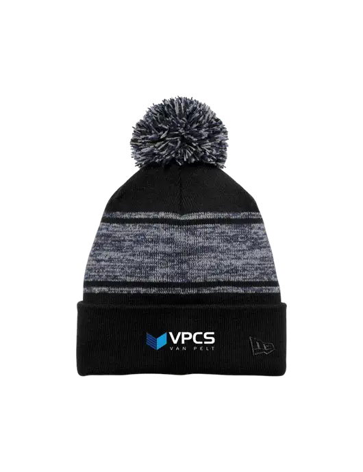 New Era Black/Navy Knit Chilled Pom Beanie w/VPCS Logo